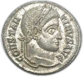 Münze mit Abbild von Konstantin I. (Quelle: Wikipedia, gemeinfrei)