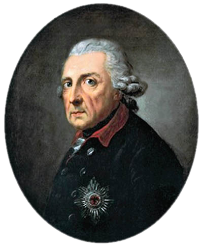 Friedrich II. (der Große), König von Preußen, im Alter von 68 Jahren, Gemälde von Anton Graff, 1781 (Quelle: Wikipedia, gemeinfrei)