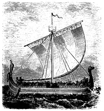 Abbildung eines normannischen Langbootes (Quelle: Wikipedia, gemeinfrei)