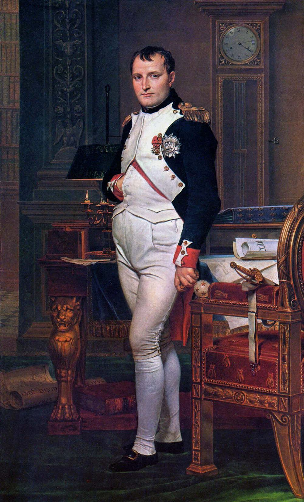 Napoleon in seinem Arbeitszimmer, Gemälde von Jacques-Louis David, 1812 (Quelle: Wikipedia, gemeinfrei)
