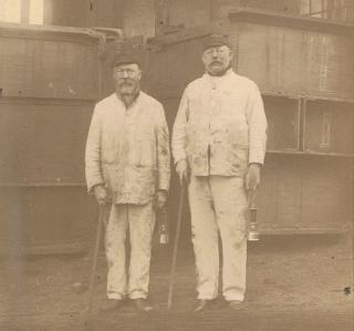 Baumann (links) mit seinem Kumpel Lohbeck im Jahre 1907